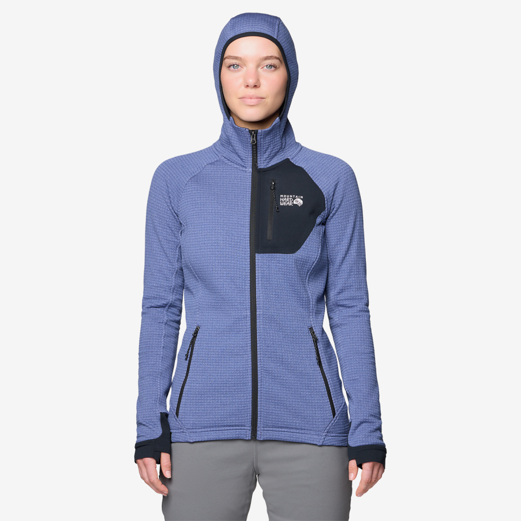 Mountain Hardwear W Polartec® Power Grid™ Full Zip Hoody in SCHWARZ