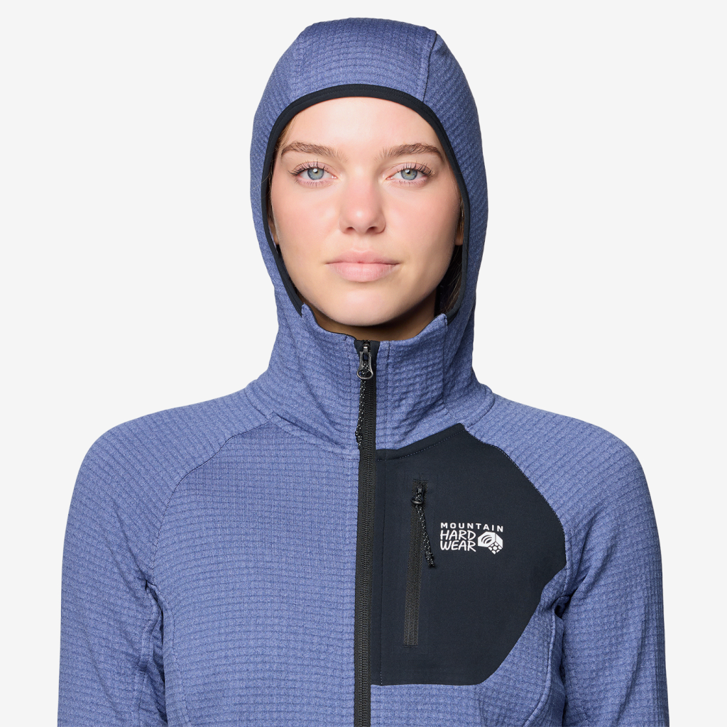 Mountain Hardwear W Polartec® Power Grid™ Full Zip Hoody in SCHWARZ
