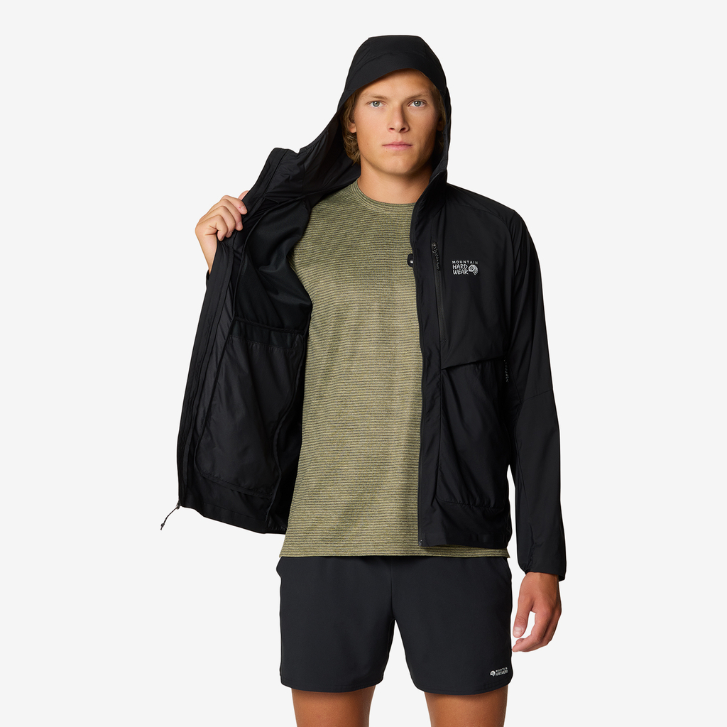 Mountain Hardwear M Kor AirShell™ Hybrid Hooded Jacket in SCHWARZ