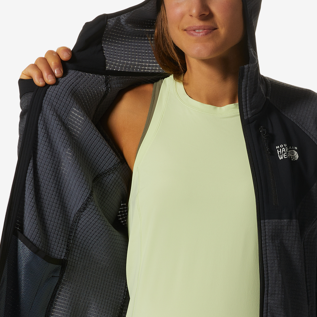 Mountain Hardwear W Polartec® Power Grid™ Full Zip Hoody in BLAU