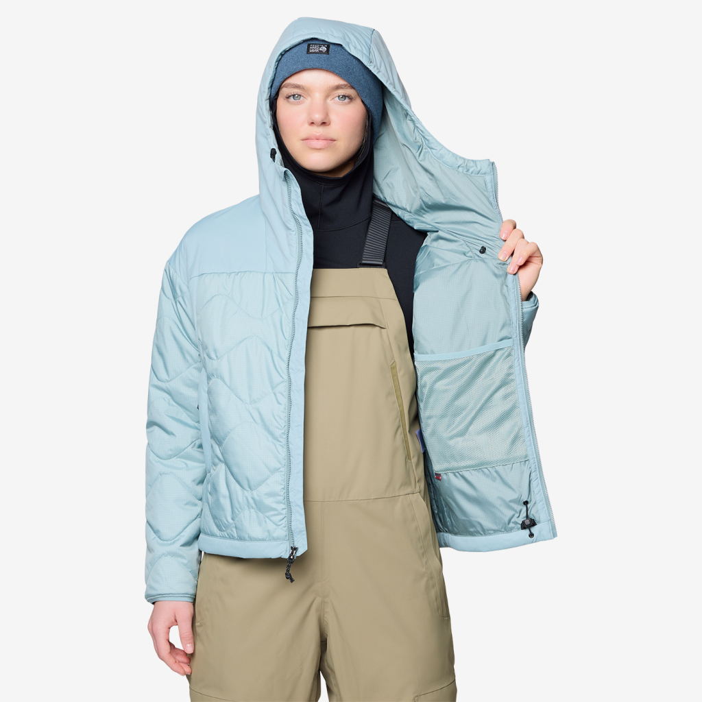 Mountain Hardwear W Après Pro™ Insulated Hooded Jacket in BLAU