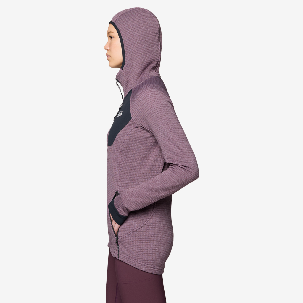 Mountain Hardwear W Polartec® Power Grid™ Full Zip Hoody in SCHWARZ