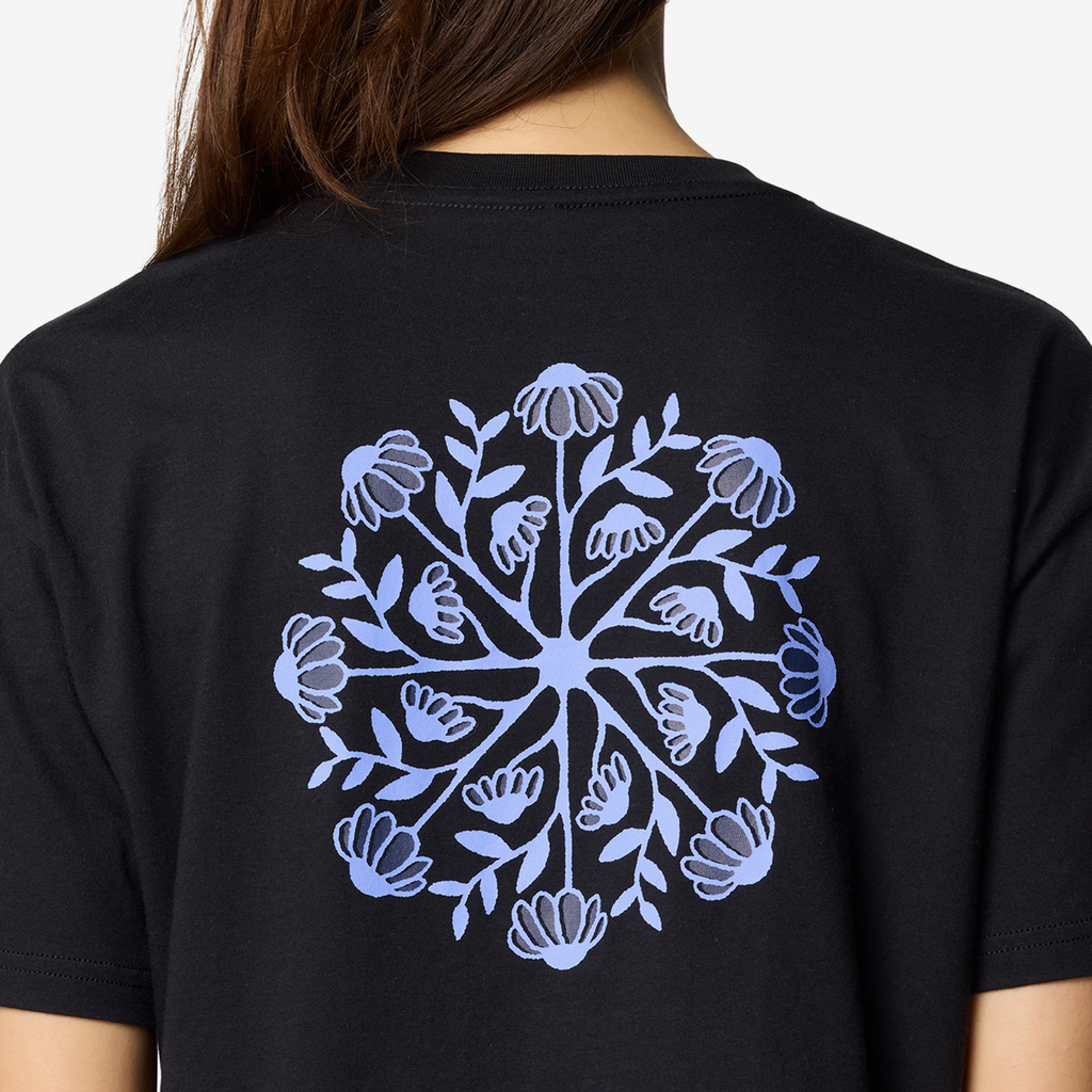 Mountain Hardwear W Seek Floral Boxy Crop Short Sleeve in SCHWARZ