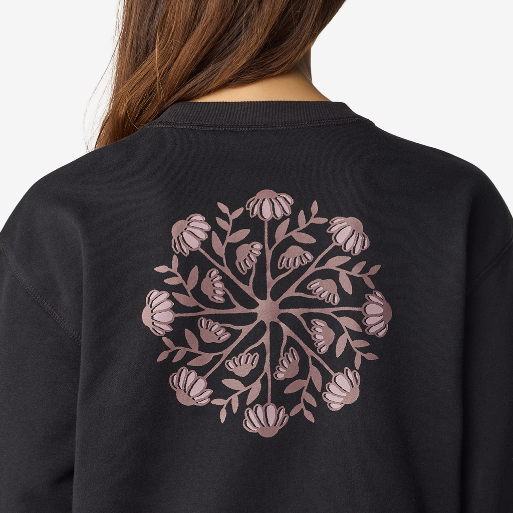 Mountain Hardwear W Seek Floral™ Pullover Crew in SCHWARZ