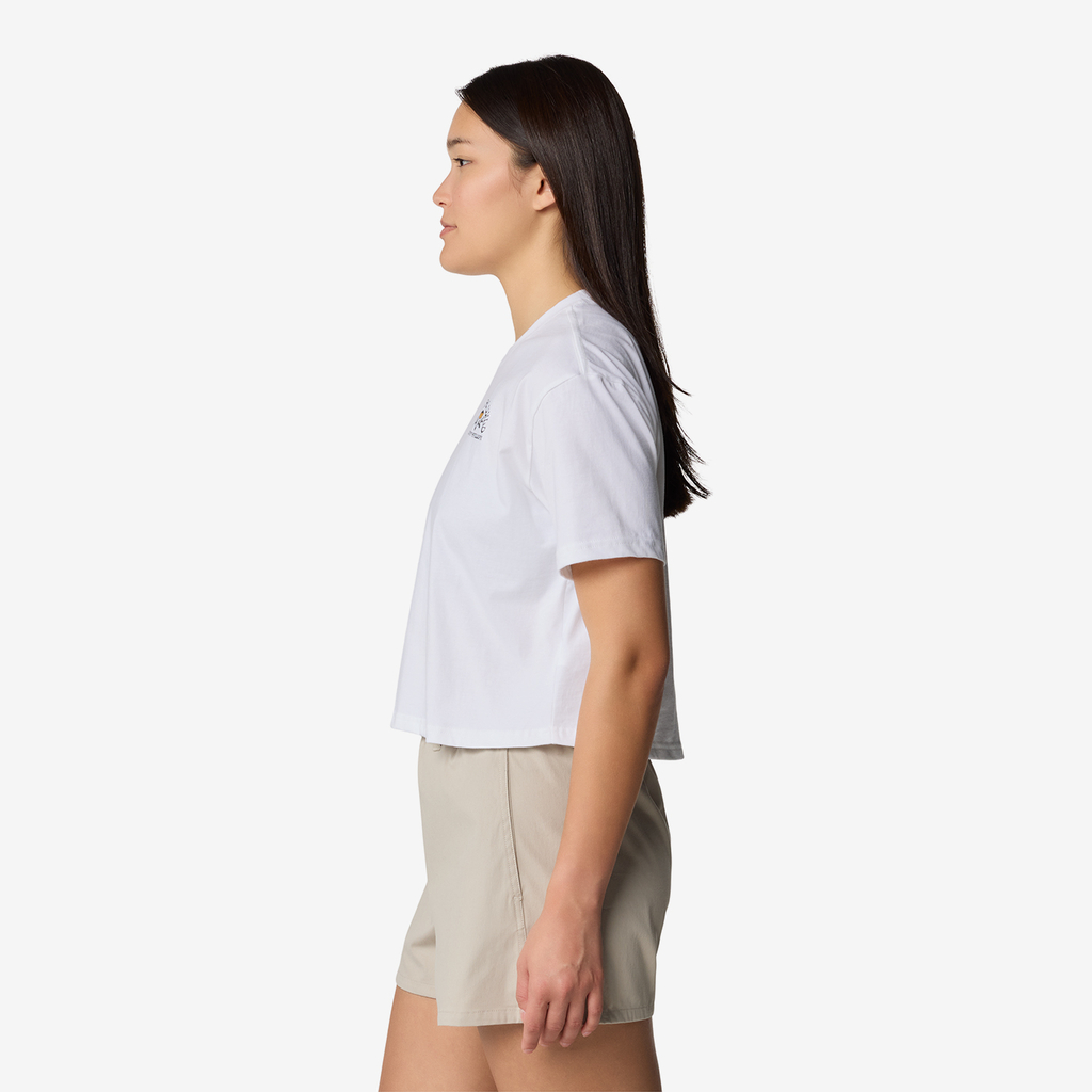 Mountain Hardwear W Seek Floral Boxy Crop Short Sleeve in WEISS