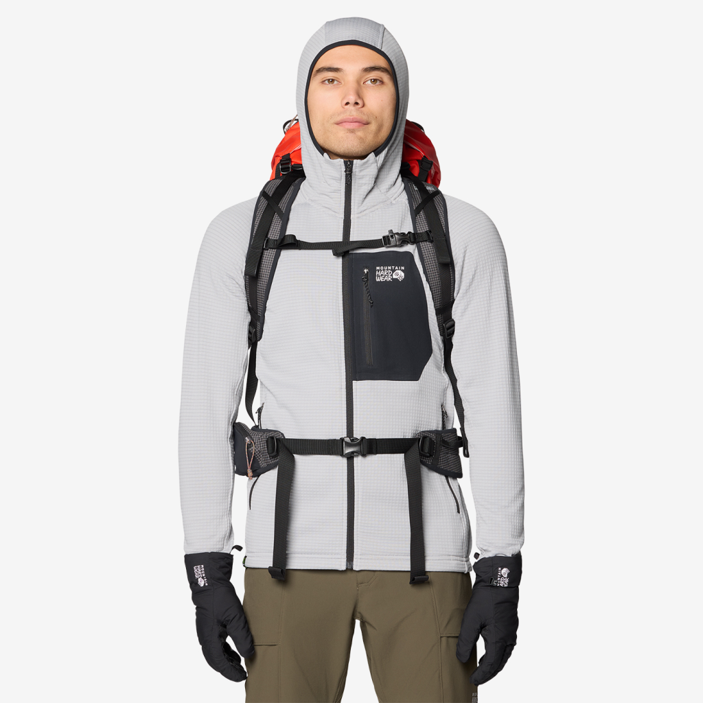 Mountain Hardwear M Polartec® Power Grid™ Full Zip Hoody in GRAU