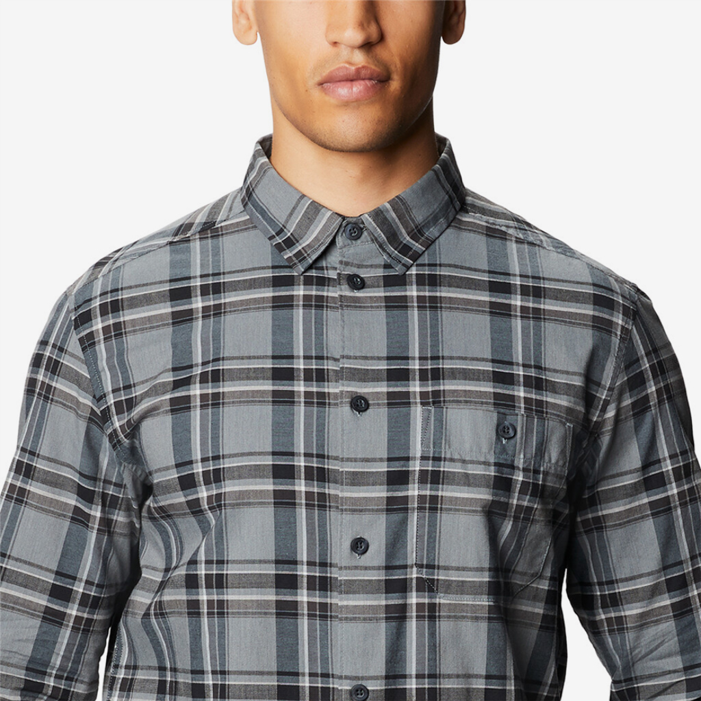 Mountain Hardwear M Big Cottonwood Langarm Shirt für Herren in GRAU
