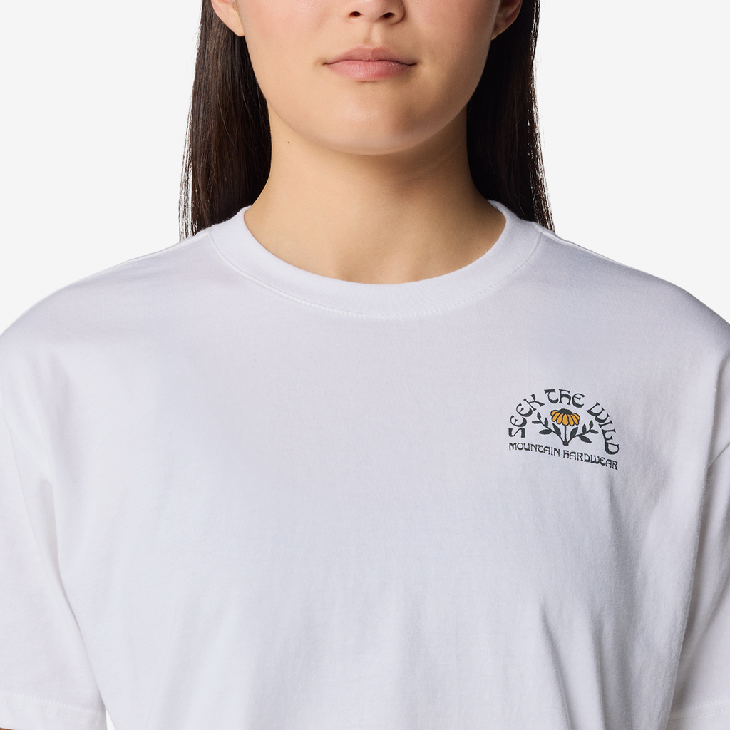 Mountain Hardwear W Seek Floral Boxy Crop Short Sleeve in WEISS