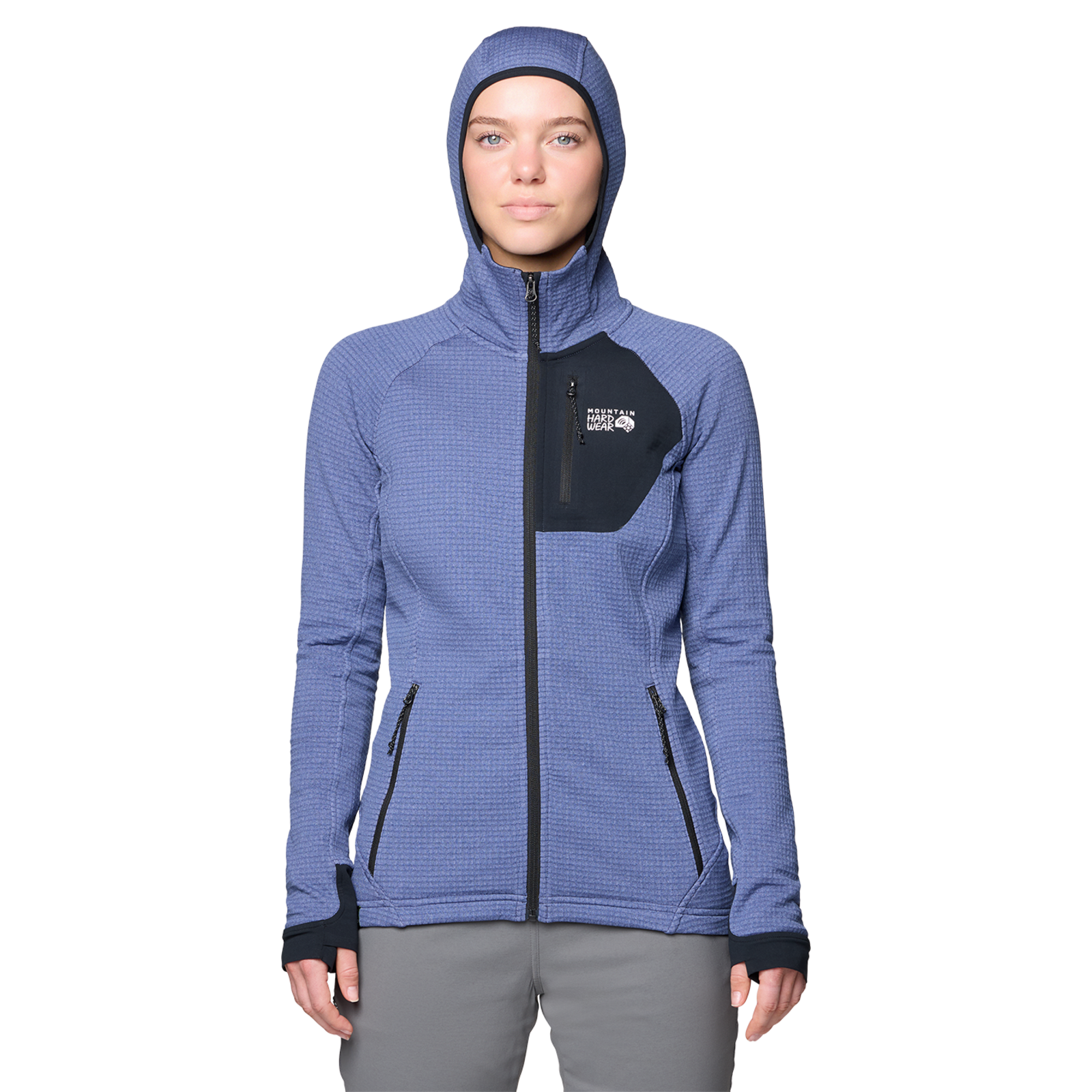Mountain Hardwear W Polartec® Power Grid™ Full Zip Hoody in BLAU