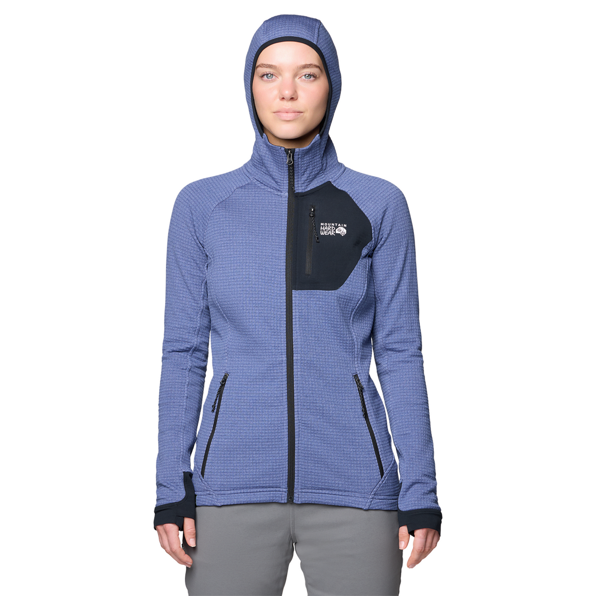 Mountain Hardwear W Polartec® Power Grid™ Full Zip Hoody in BLAU