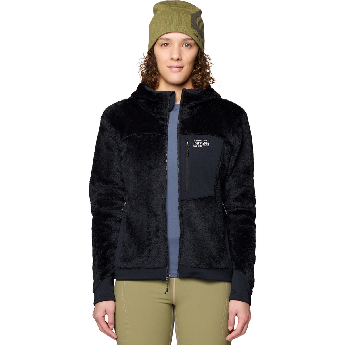 Mountain Hardwear W Polartec® High Loft™ Hooded Jacket in SCHWARZ