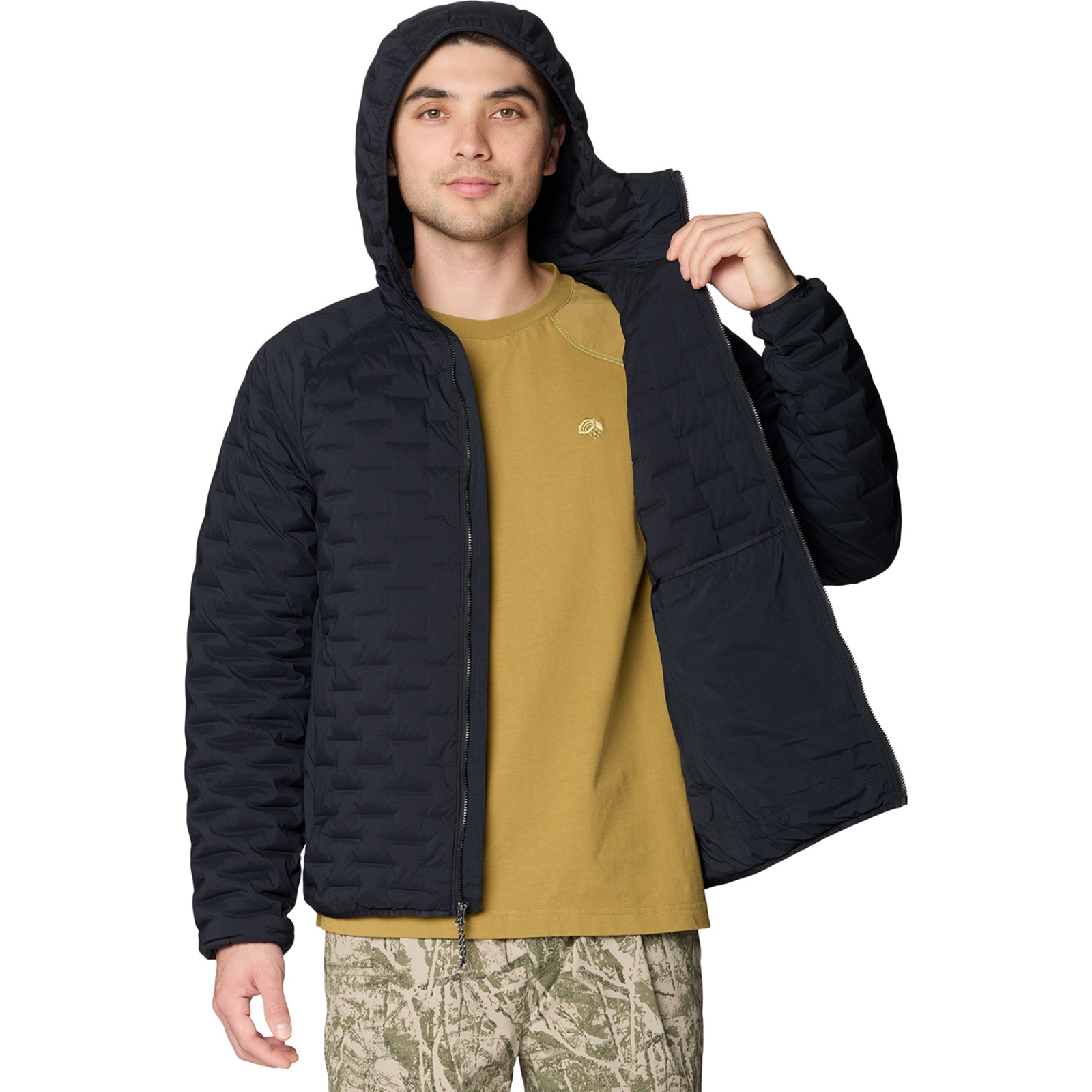 Mountain Hardwear M Stretchdown™ Light Hooded Jacket in SCHWARZ