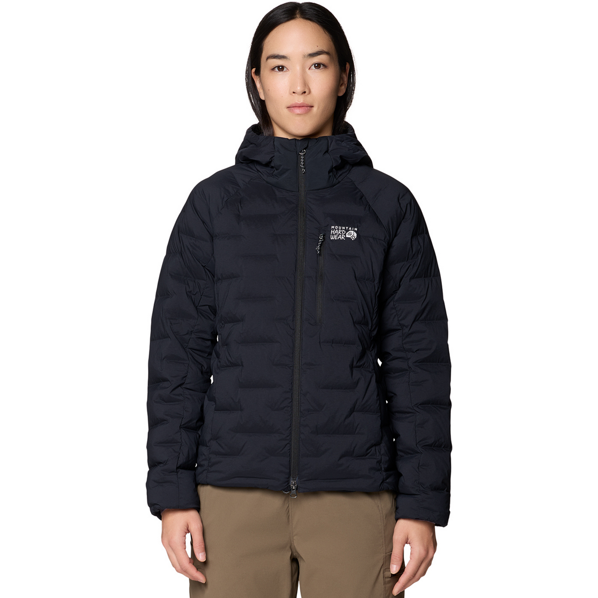 Mountain Hardwear W Stretchdown™ Hooded Jacket in SCHWARZ