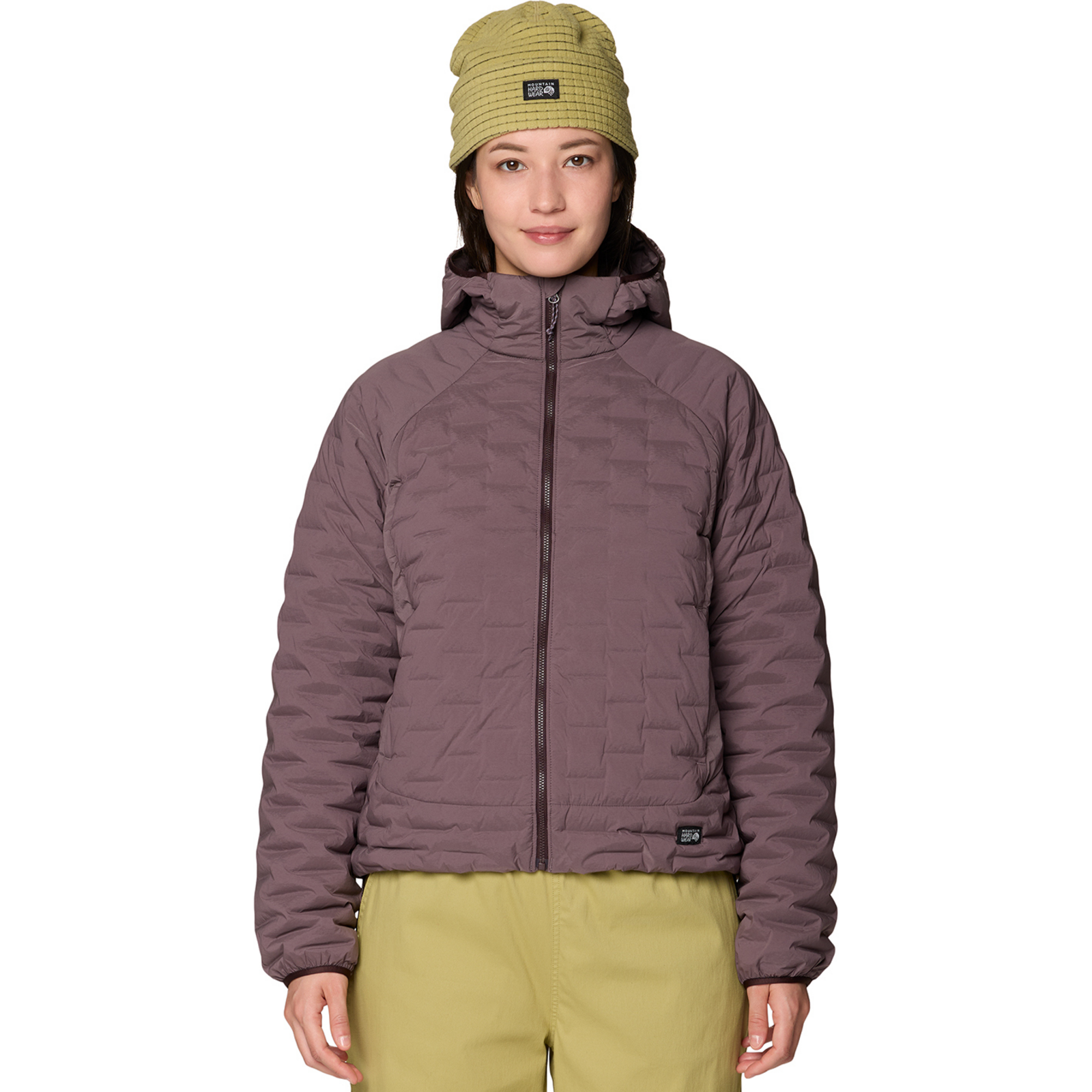 Mountain Hardwear W Stretchdown™ Light Hooded Jacket in BRAUN