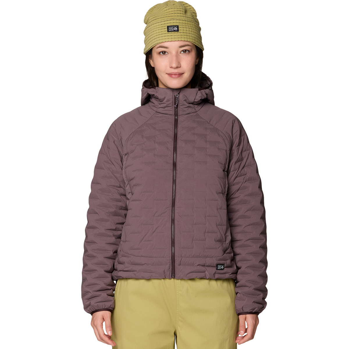 Mountain Hardwear W Stretchdown™ Light Hooded Jacket in BRAUN