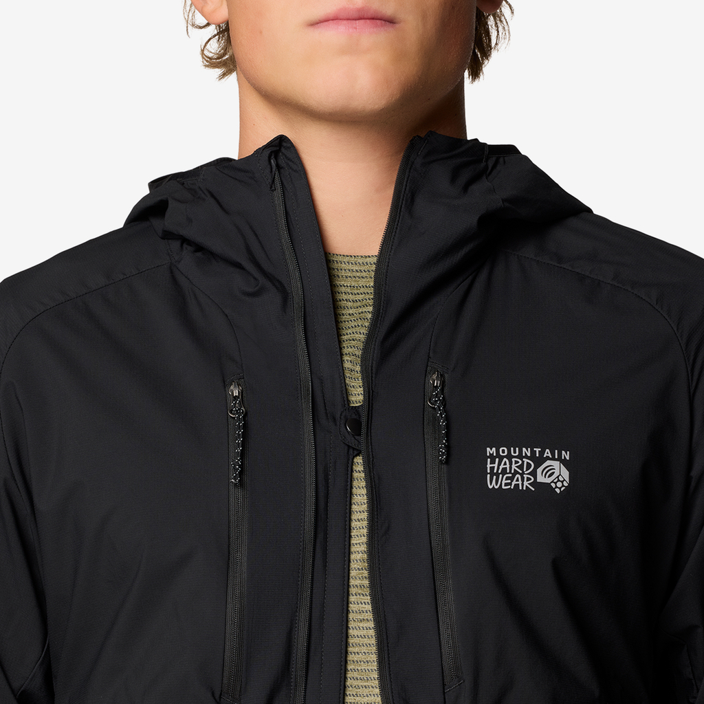 Mountain Hardwear M Kor AirShell™ Hybrid Hooded Jacket in SCHWARZ