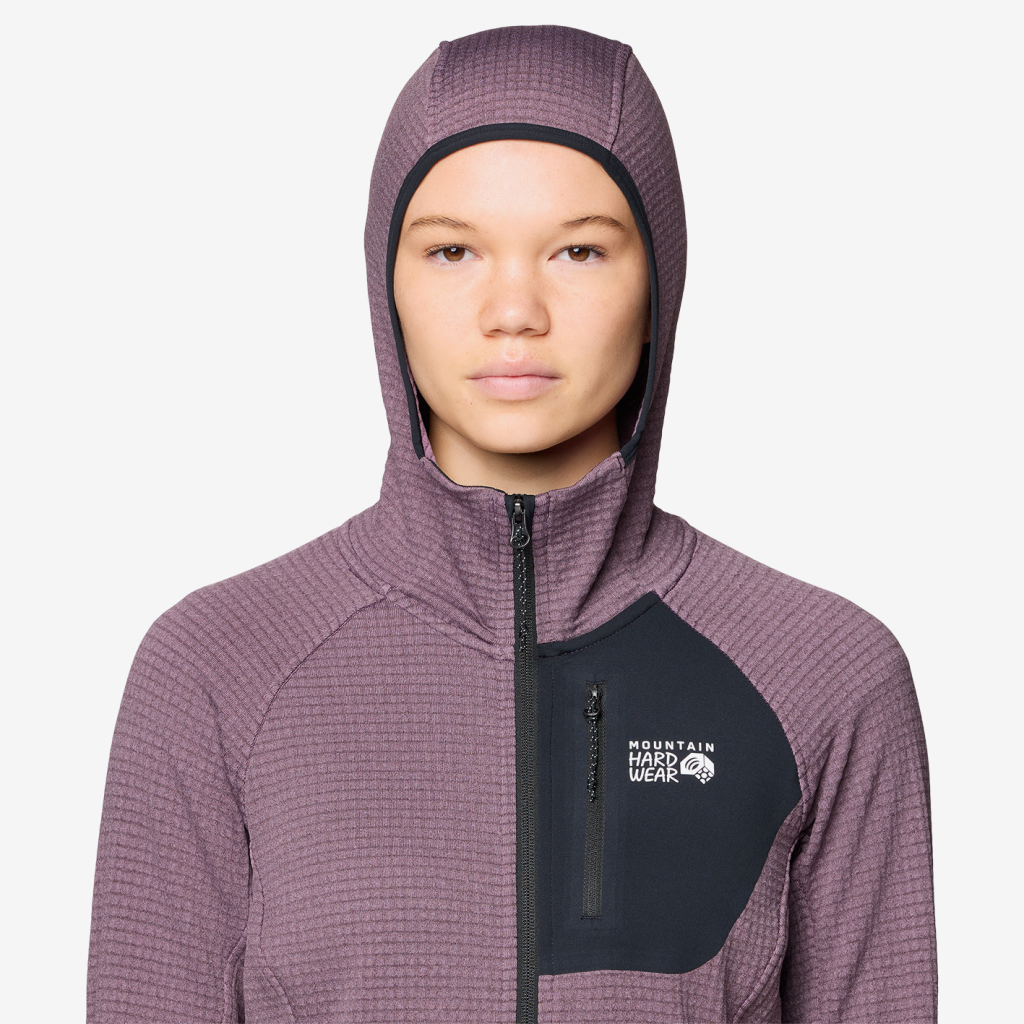 Mountain Hardwear W Polartec® Power Grid™ Full Zip Hoody in SCHWARZ