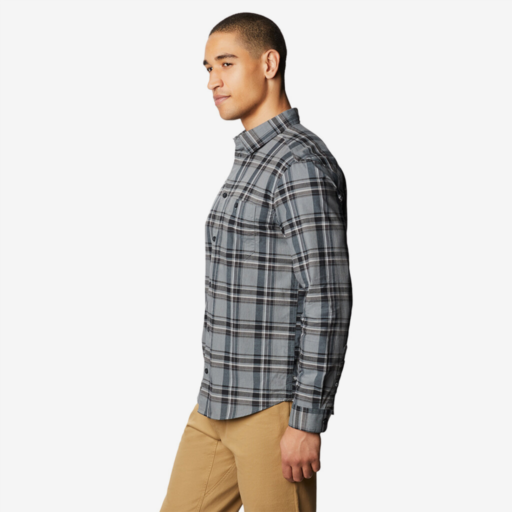 Mountain Hardwear M Big Cottonwood Langarm Shirt für Herren in GRAU
