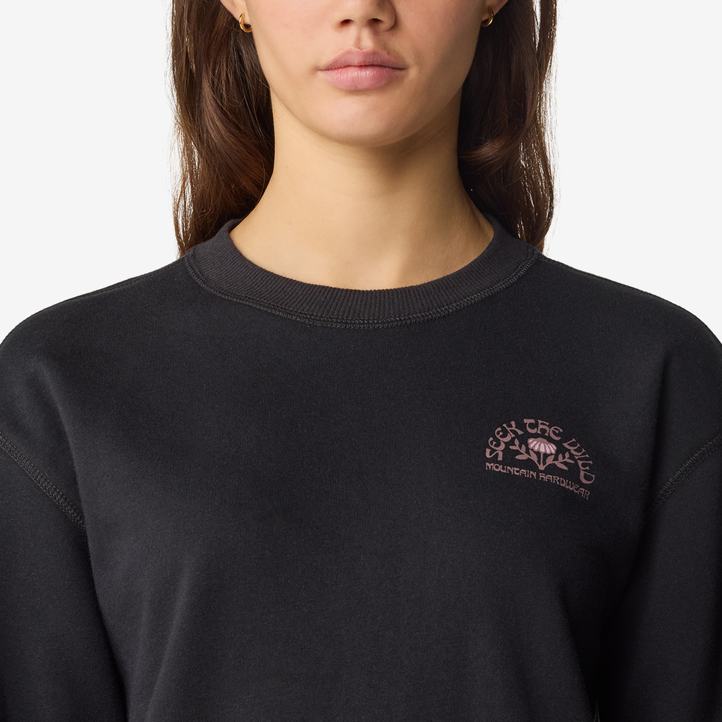 Mountain Hardwear W Seek Floral™ Pullover Crew in SCHWARZ