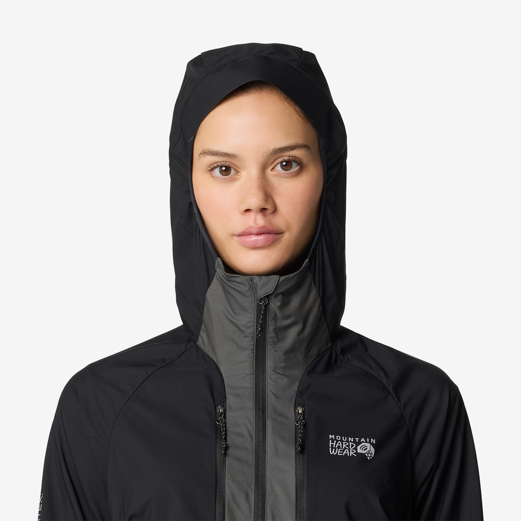 Mountain Hardwear W Kor AirShell™ Hybrid Hooded Jacket in SCHWARZ
