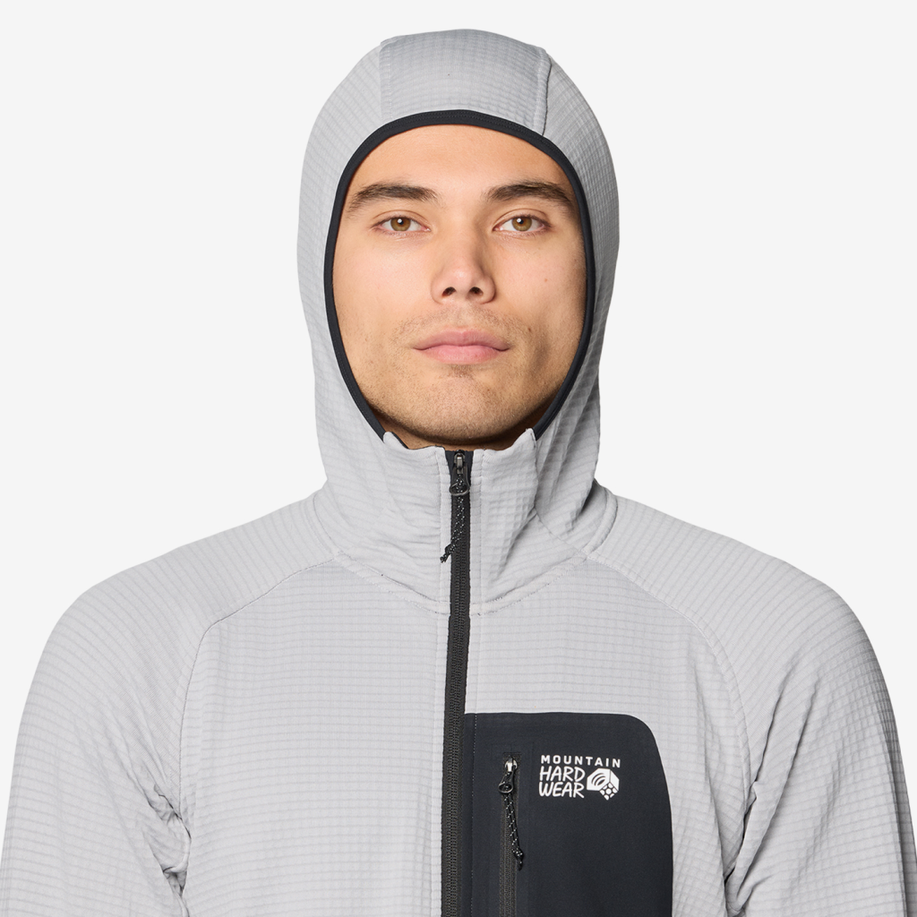 Mountain Hardwear M Polartec® Power Grid™ Full Zip Hoody in GRAU