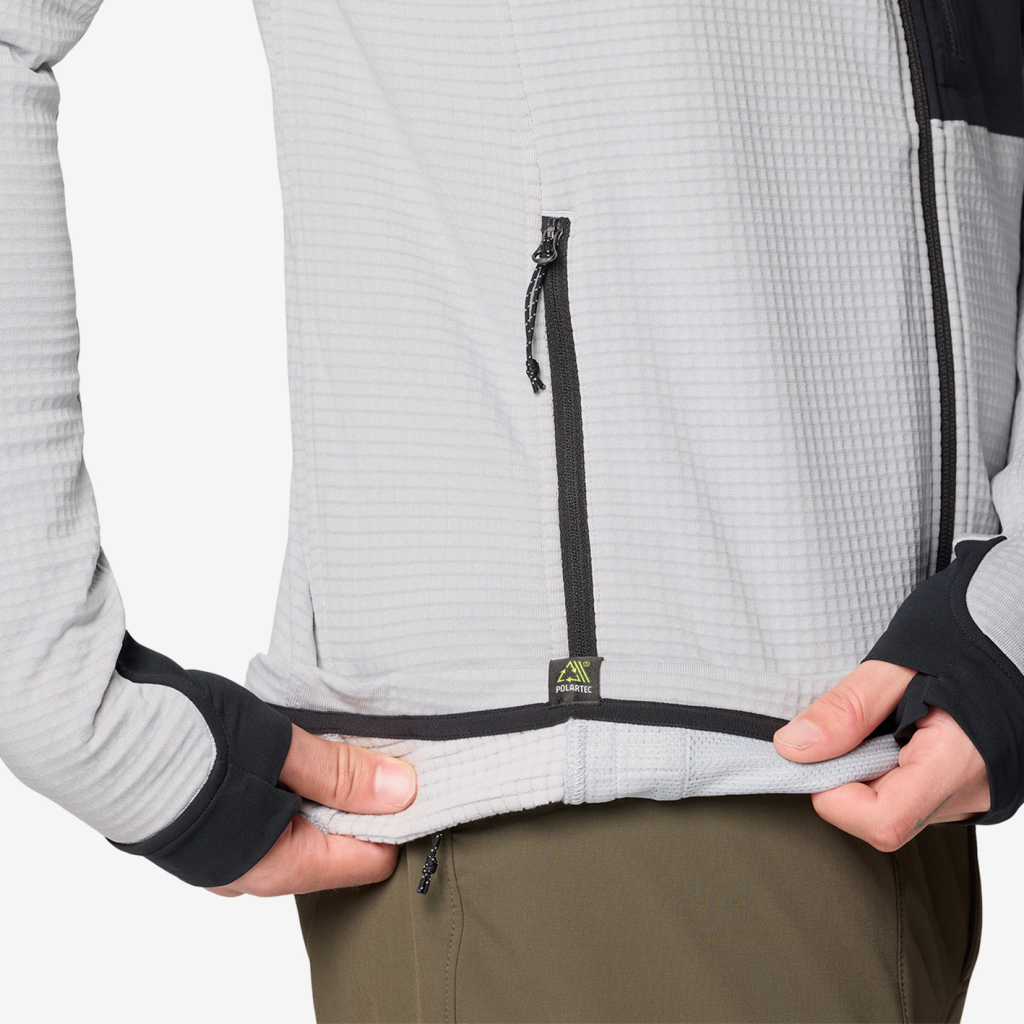 Mountain Hardwear M Polartec® Power Grid™ Full Zip Hoody in GRAU