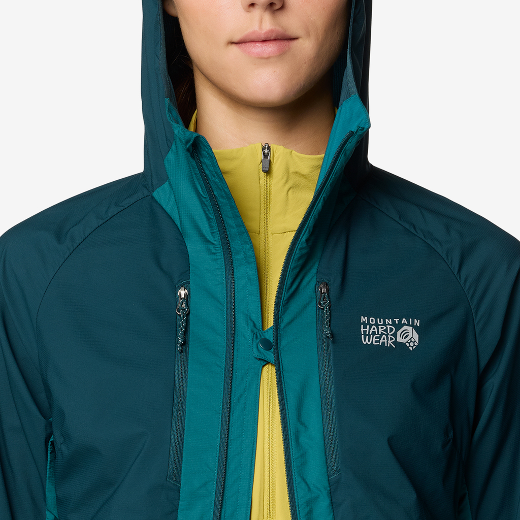 Mountain Hardwear W Kor AirShell™ Hybrid Hooded Jacket in GRÜN