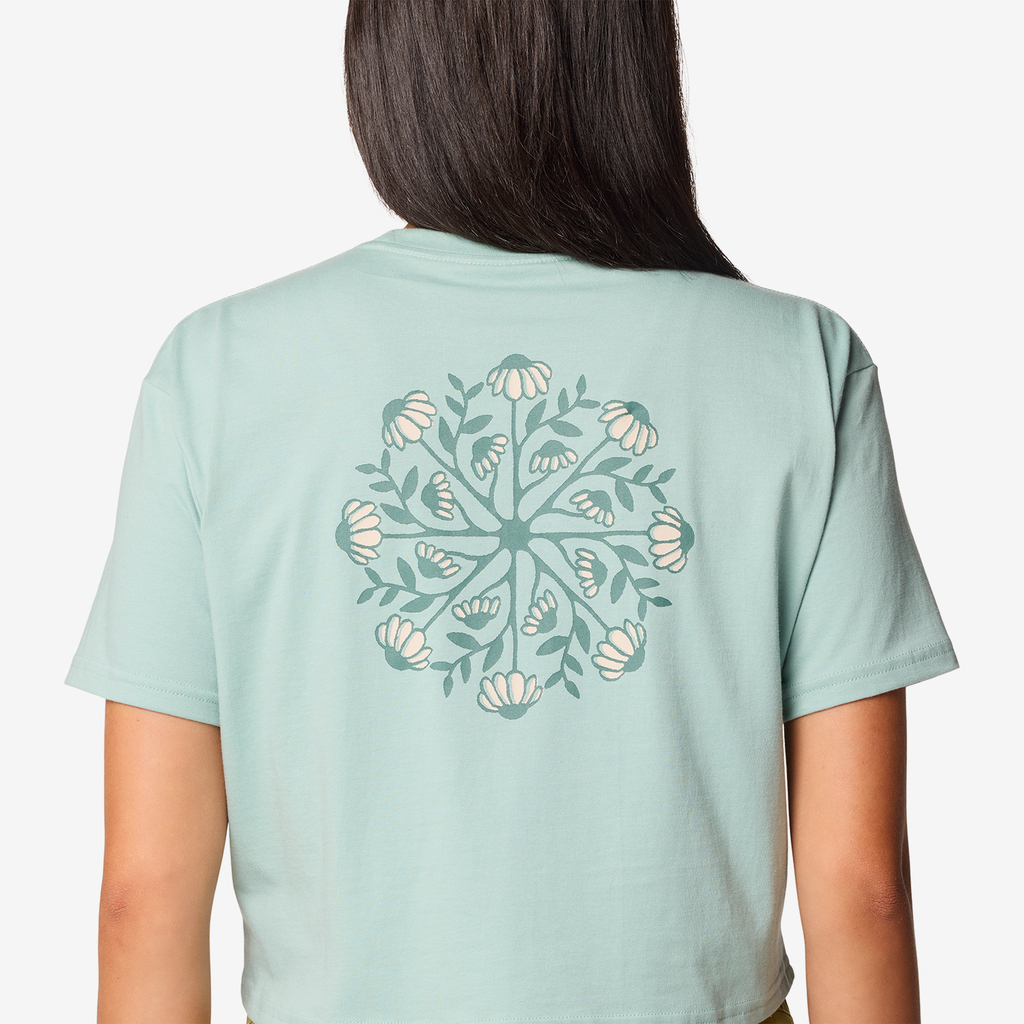 Mountain Hardwear W Seek Floral Boxy Crop Short Sleeve in GRÜN