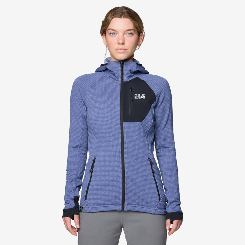 Mountain Hardwear W Polartec® Power Grid™ Full Zip Hoody in SCHWARZ