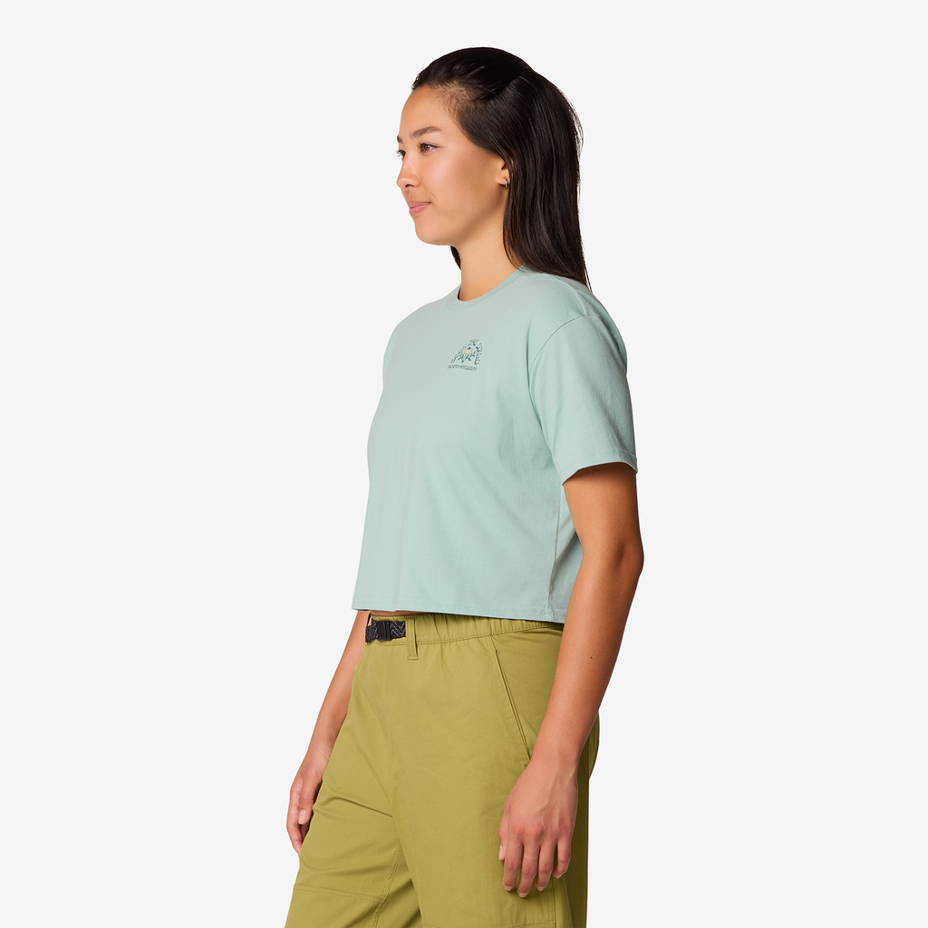 Mountain Hardwear W Seek Floral Boxy Crop Short Sleeve in GRÜN