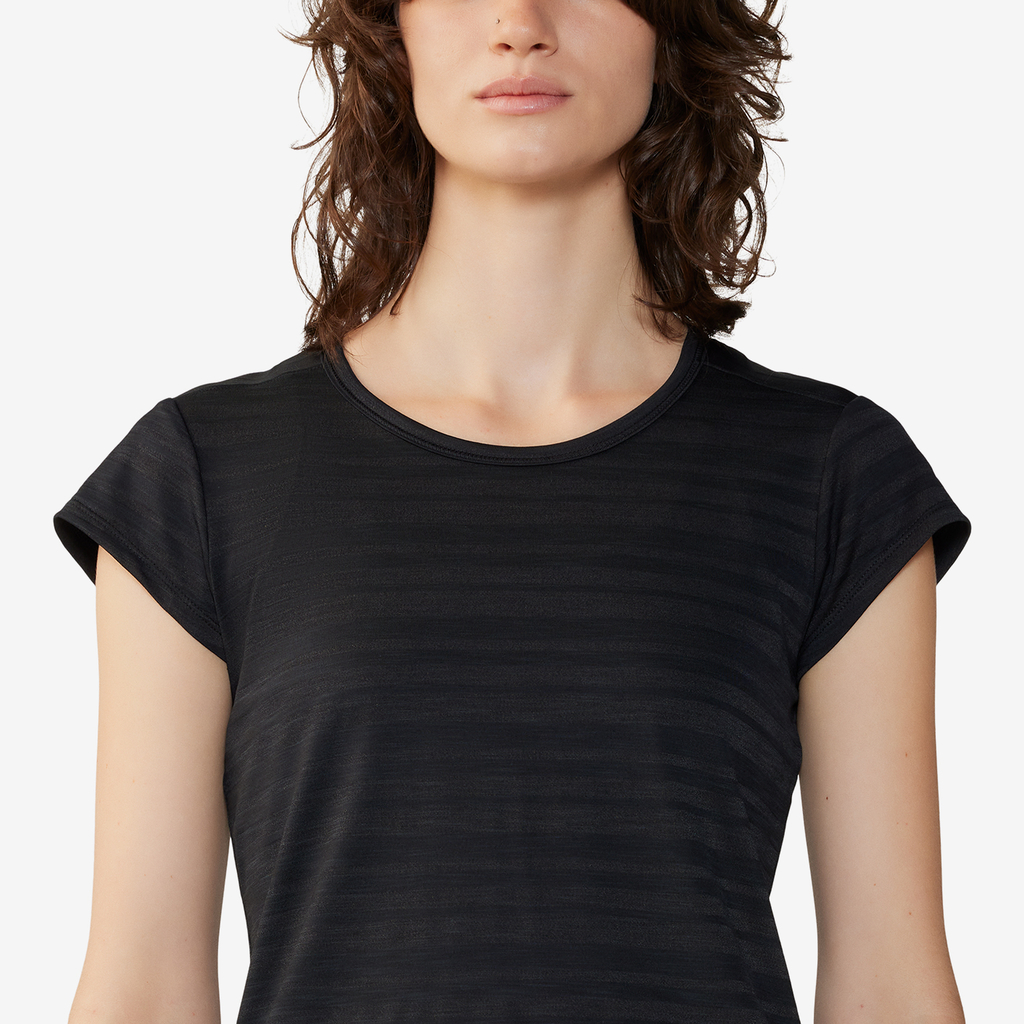 Mountain Hardwear W Mighty Stripe™ Short Sleeve in SCHWARZ