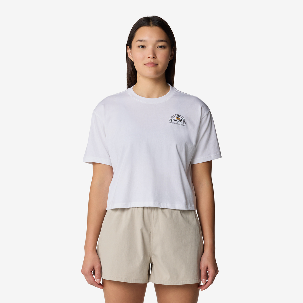Mountain Hardwear W Seek Floral Boxy Crop Short Sleeve in WEISS