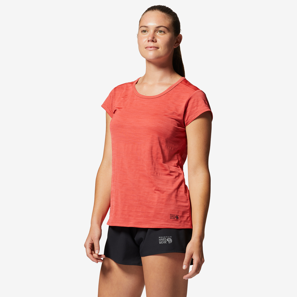 Mountain Hardwear W Mighty Stripe™ Short Sleeve in ROT