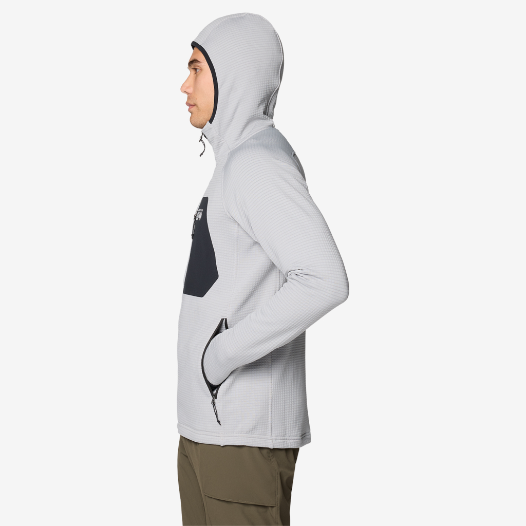 Mountain Hardwear M Polartec® Power Grid™ Full Zip Hoody in GRAU