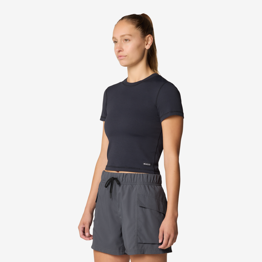 Mountain Hardwear W Peak Knit™ Short Sleeve in SCHWARZ