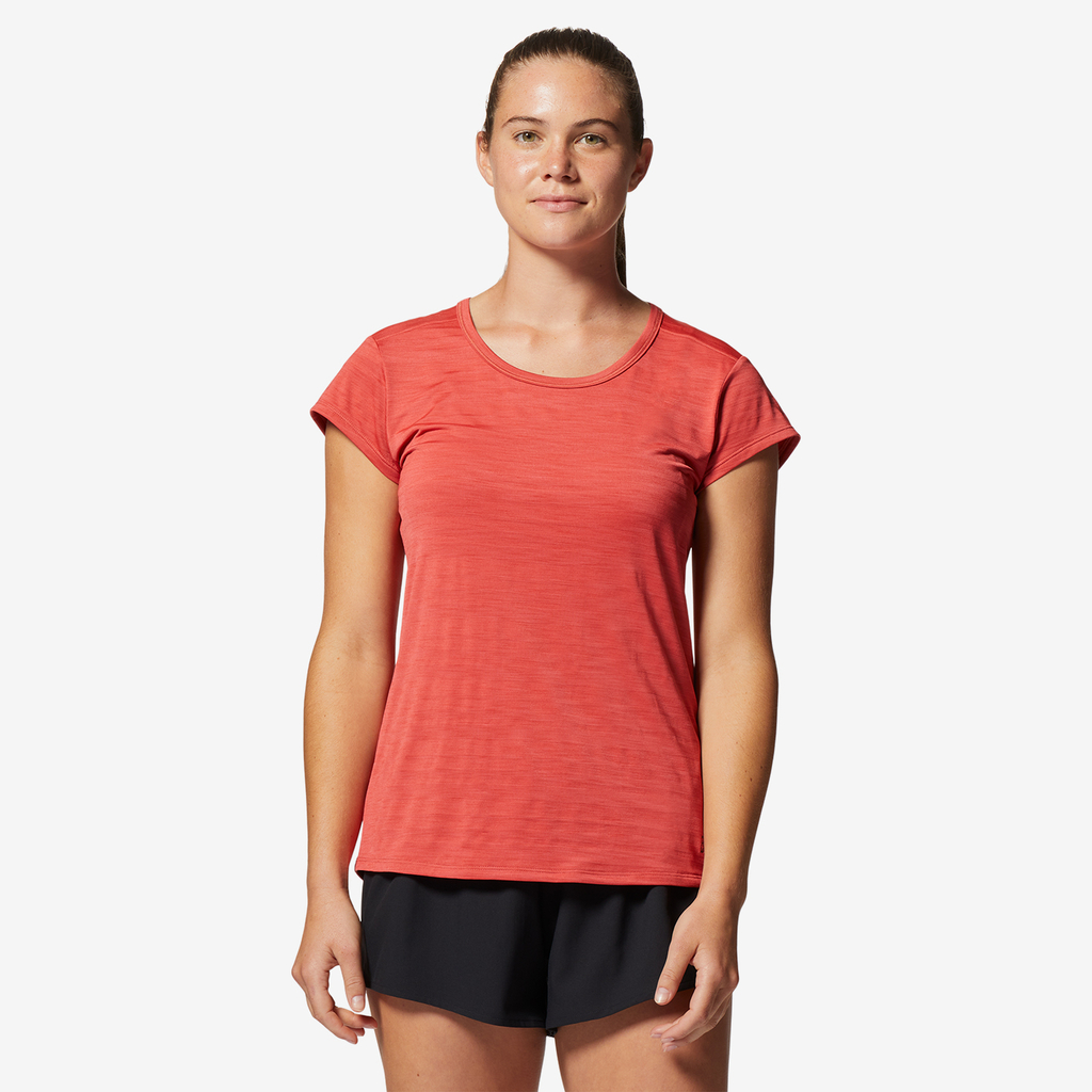 Mountain Hardwear W Mighty Stripe™ Short Sleeve in ROT