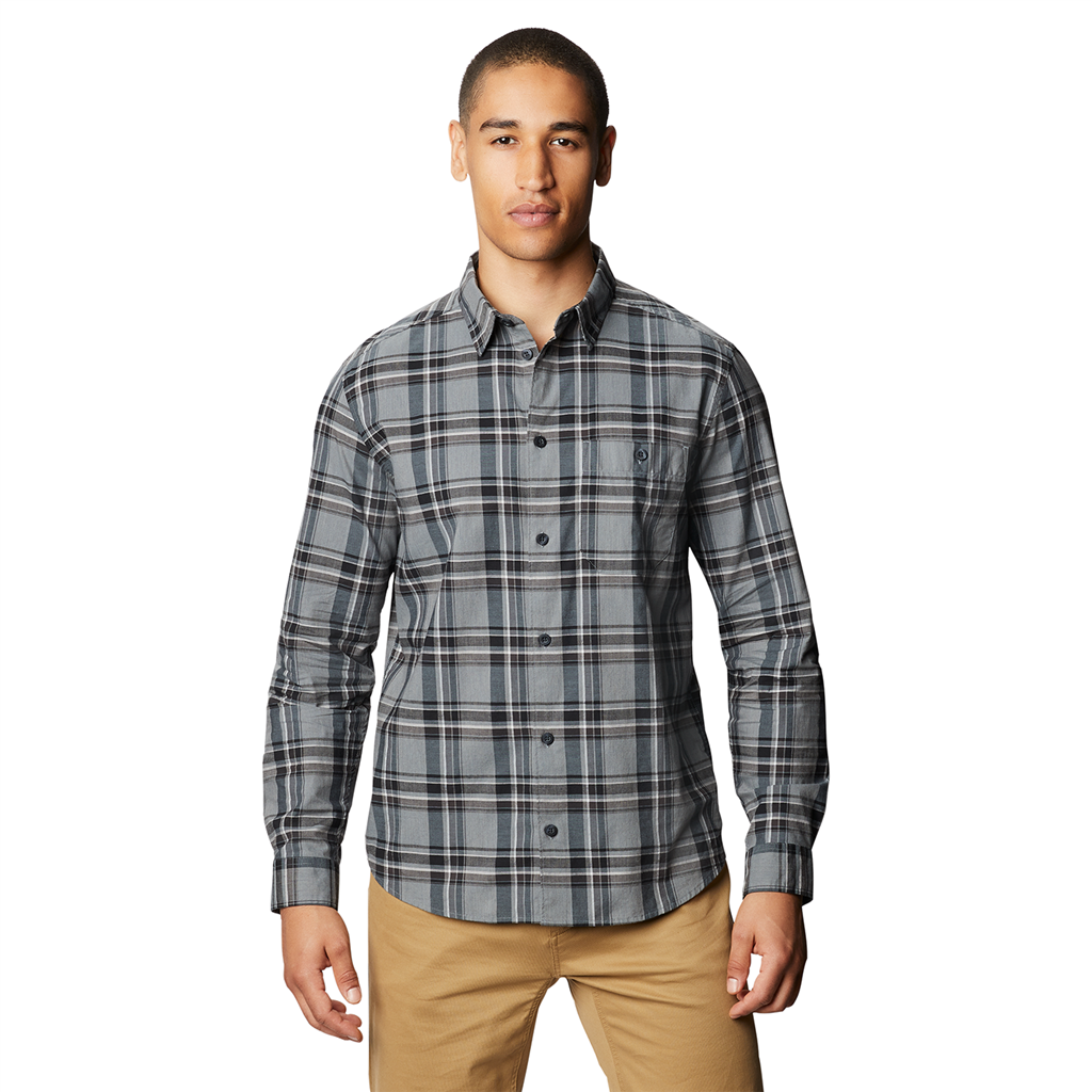 Mountain Hardwear M Big Cottonwood Langarm Shirt für Herren in GRAU