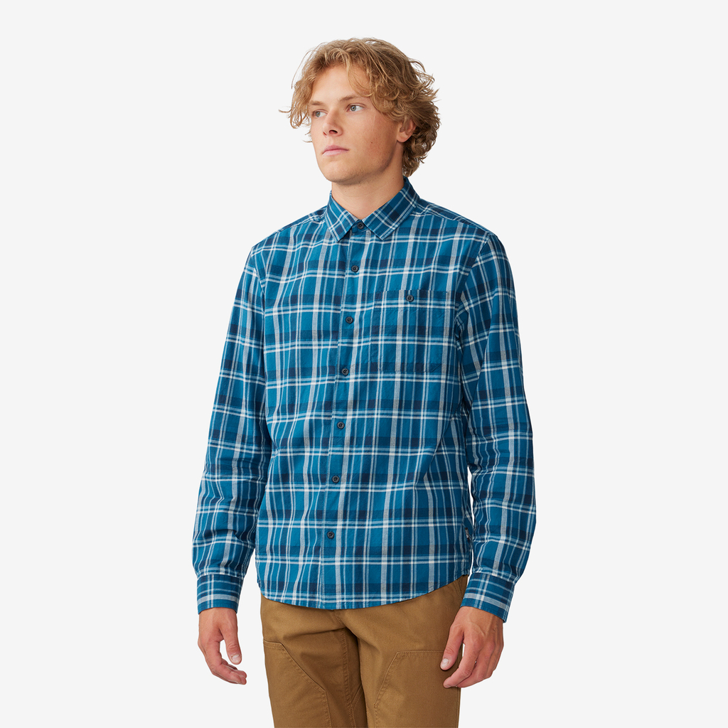 Mountain Hardwear M Big Cottonwood Langarm Shirt für Herren in BLAU