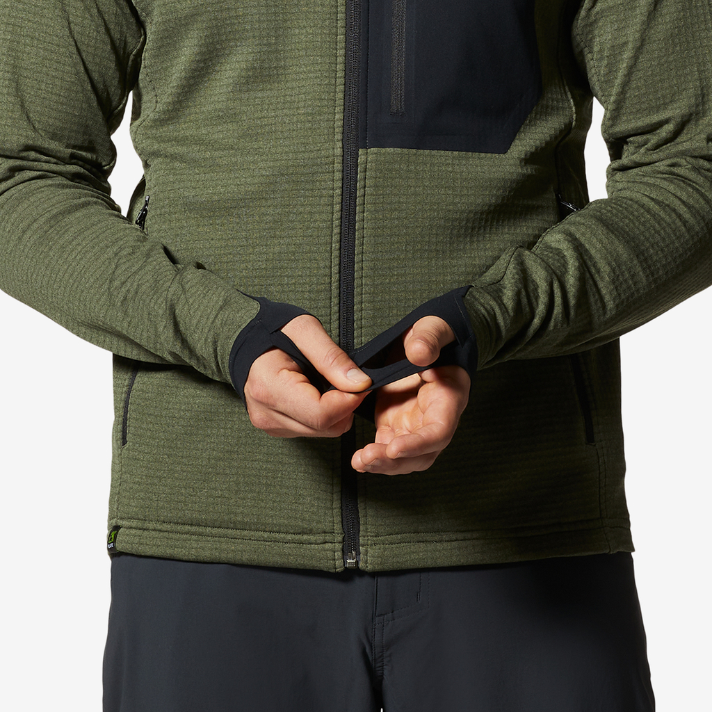 Mountain Hardwear M Polartec® Power Grid™ Full Zip Hoody in GRÜN