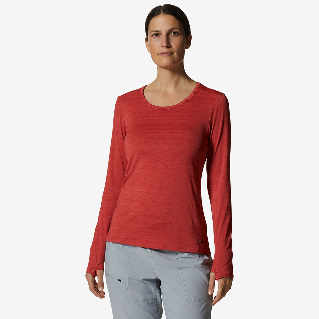 Mountain Hardwear W Mighty Stripe™ Long Sleeve in ROT