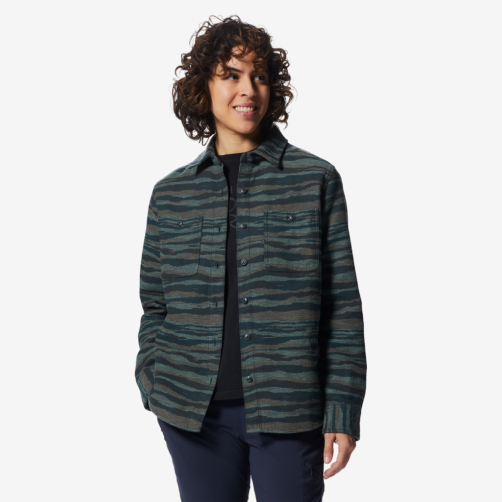 Mountain Hardwear W Granite Peak Long Sleeve Flannel Shirt für Damen in GRAU