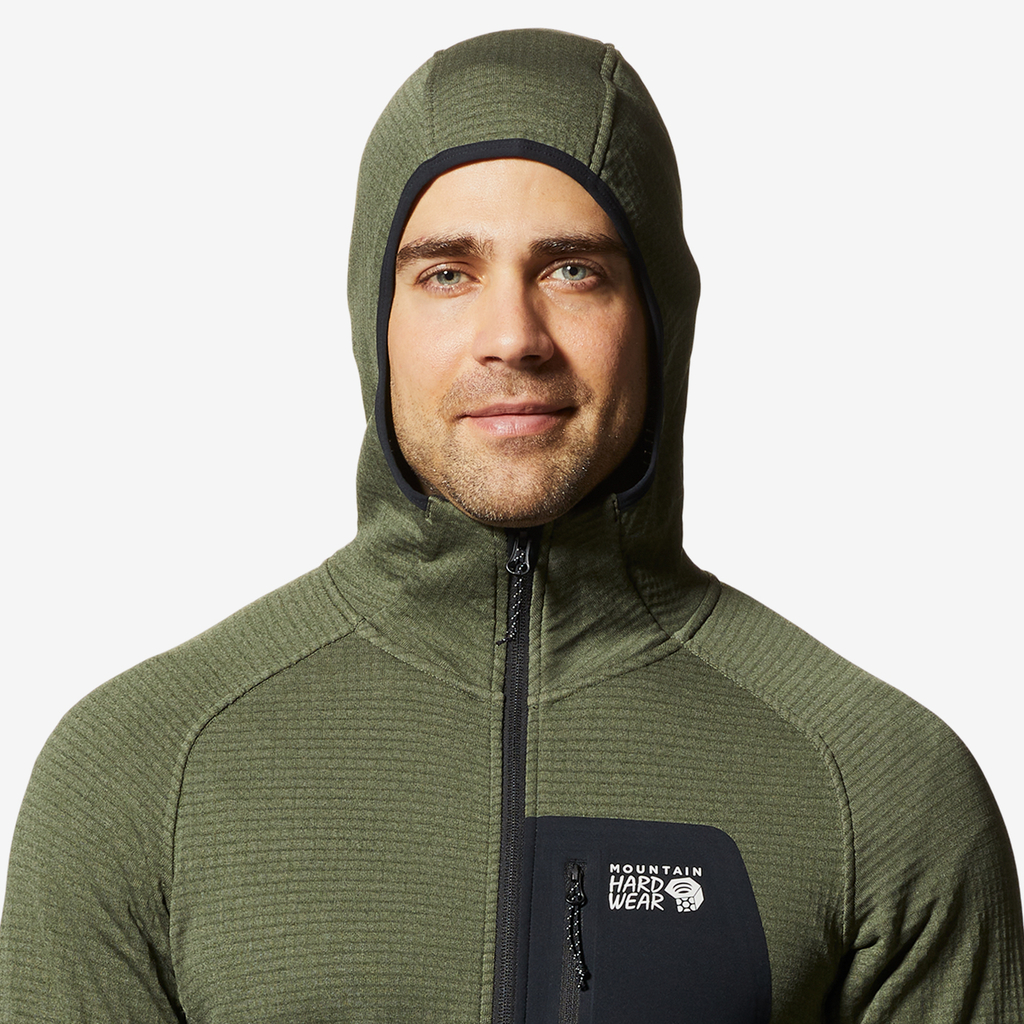 Mountain Hardwear M Polartec® Power Grid™ Full Zip Hoody in GRÜN