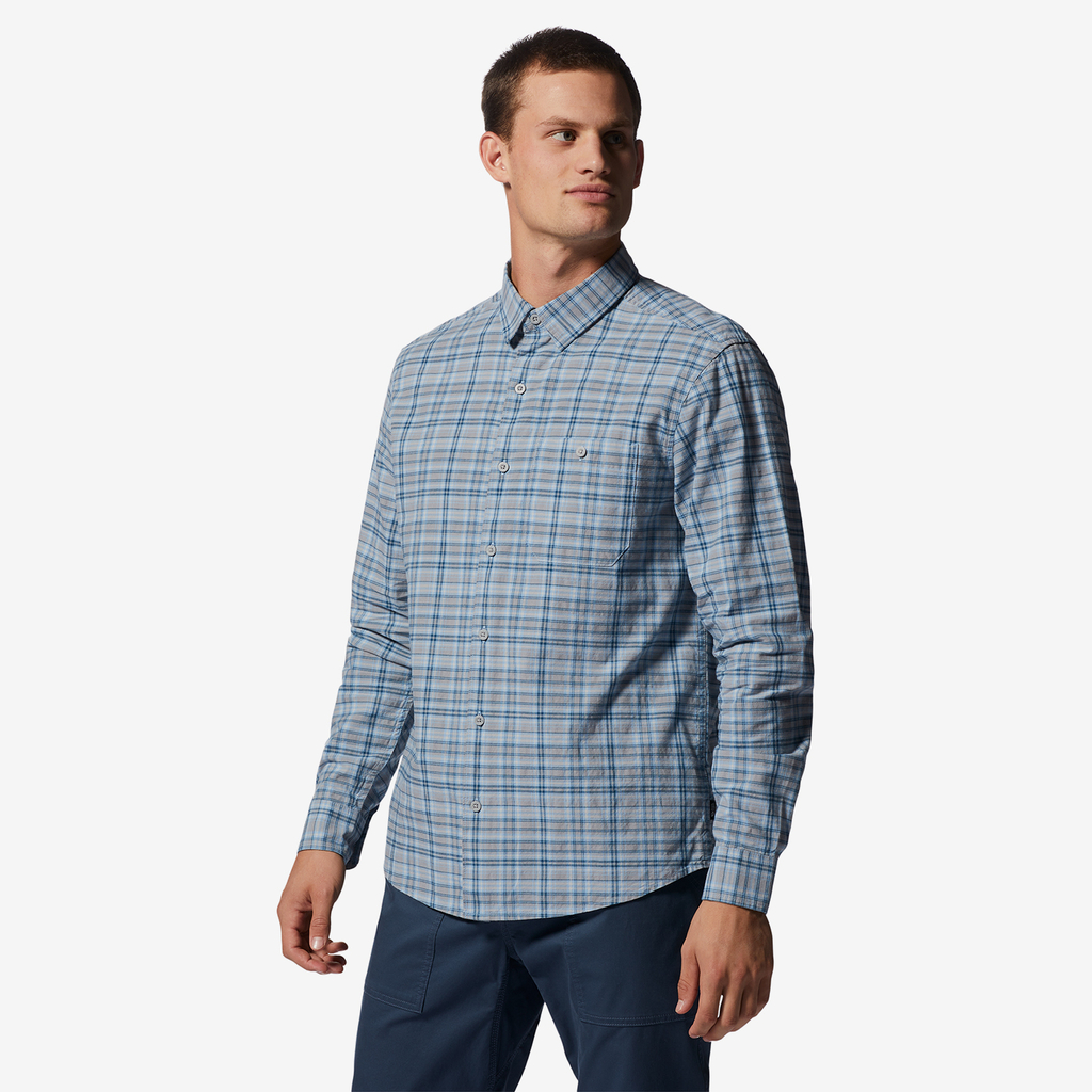 Mountain Hardwear M Big Cottonwood Langarm Shirt für Herren in BLAU