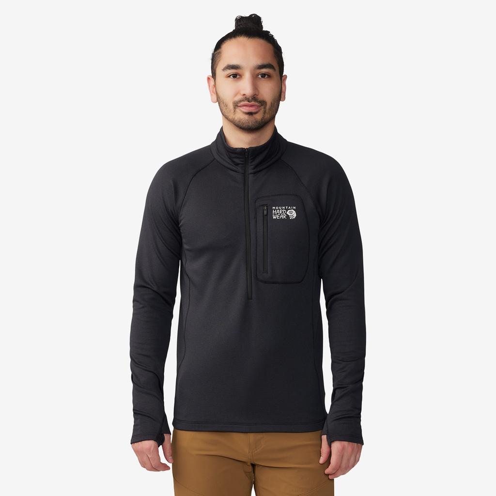 Mountain Hardwear M Glacial Trail 1/4 Zip in SCHWARZ