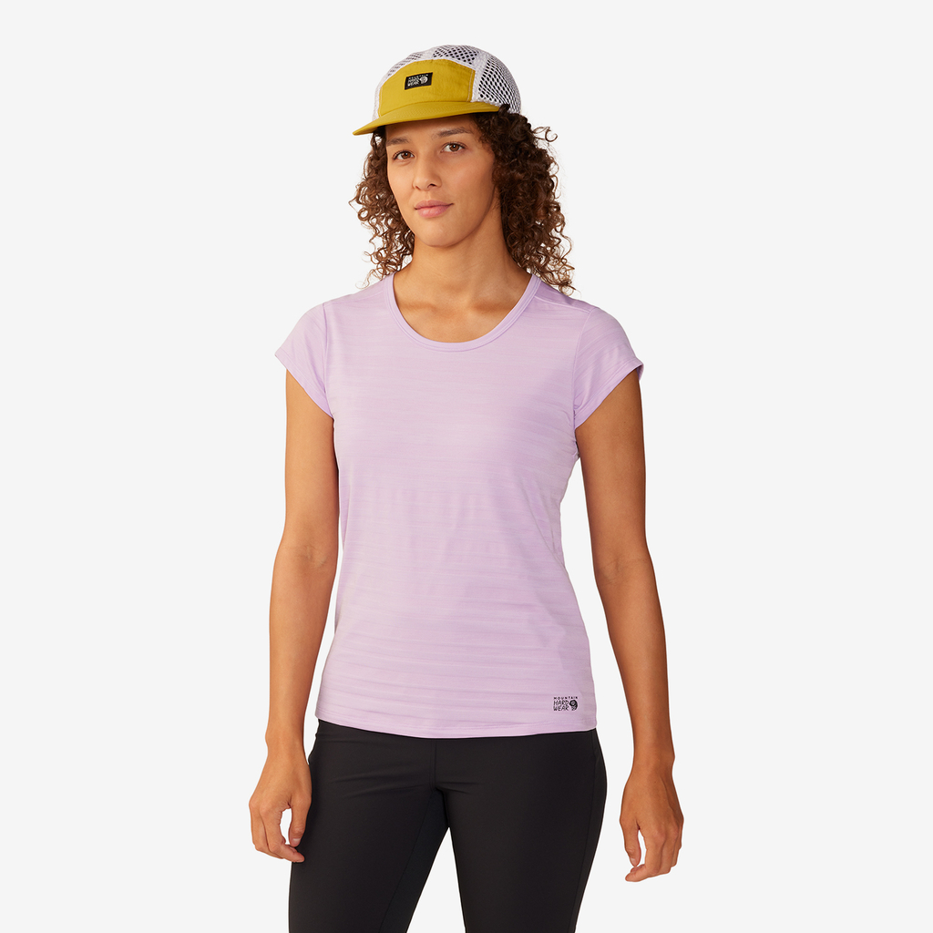 Mountain Hardwear W Mighty Stripe™ Short Sleeve in VIOLETT