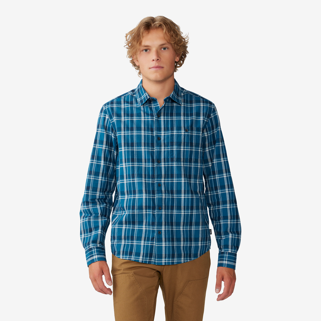 Mountain Hardwear M Big Cottonwood Langarm Shirt für Herren in BLAU