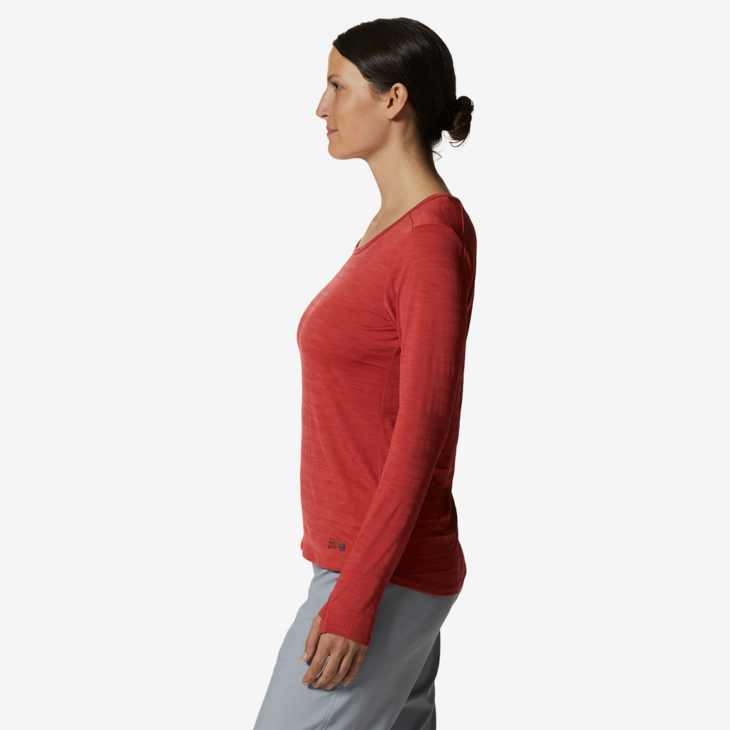 Mountain Hardwear W Mighty Stripe™ Long Sleeve in ROT