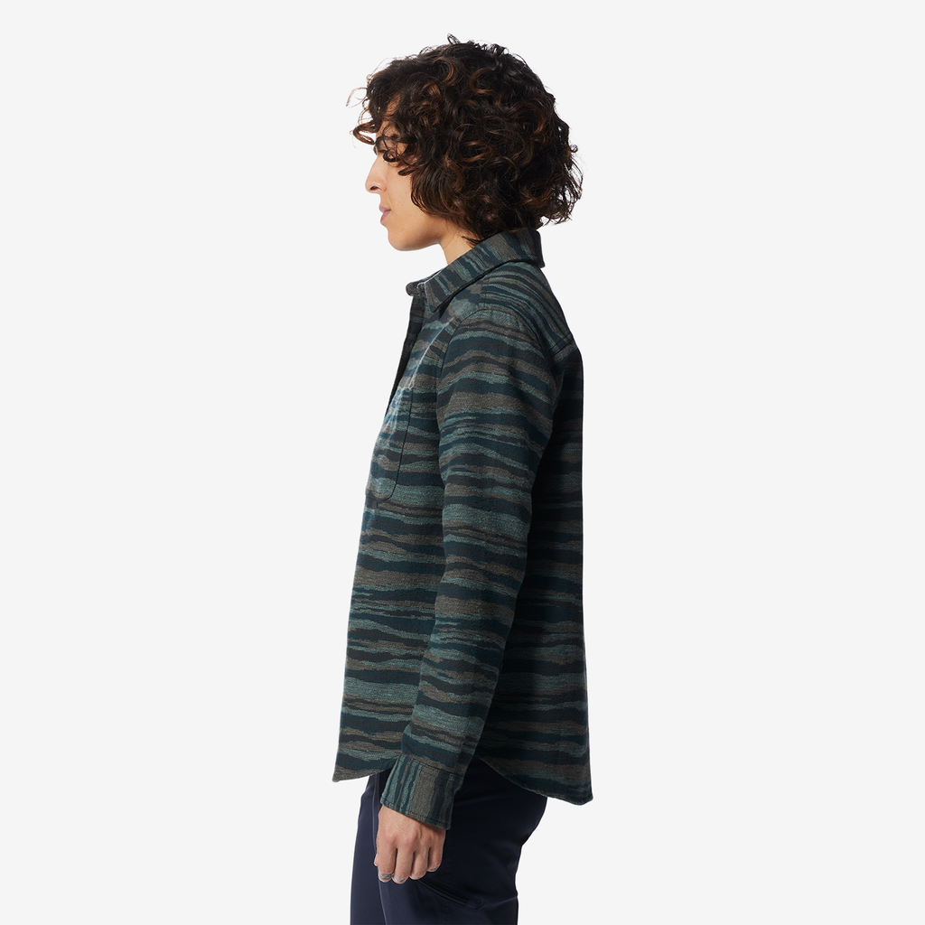 Mountain Hardwear W Granite Peak Long Sleeve Flannel Shirt für Damen in GRAU