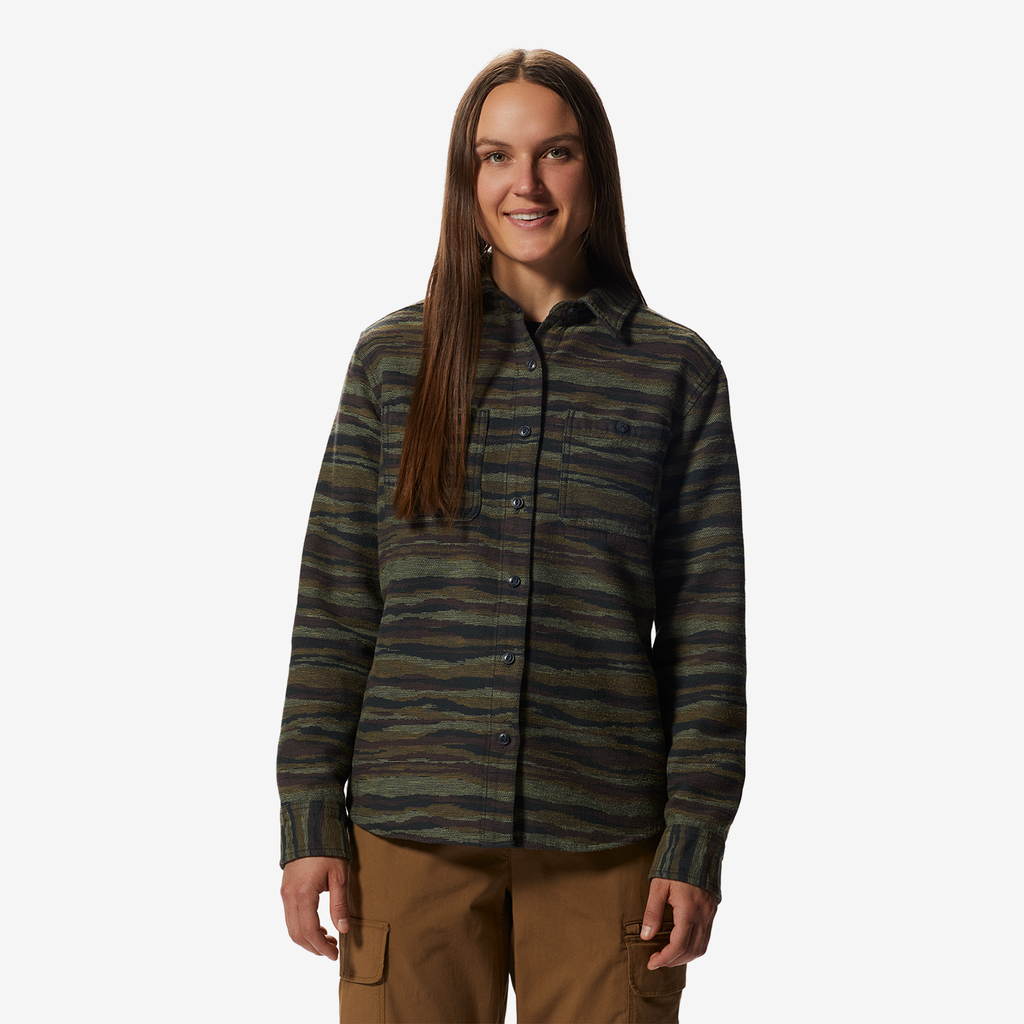 Mountain Hardwear W Granite Peak Long Sleeve Flannel Shirt für Damen in BRAUN