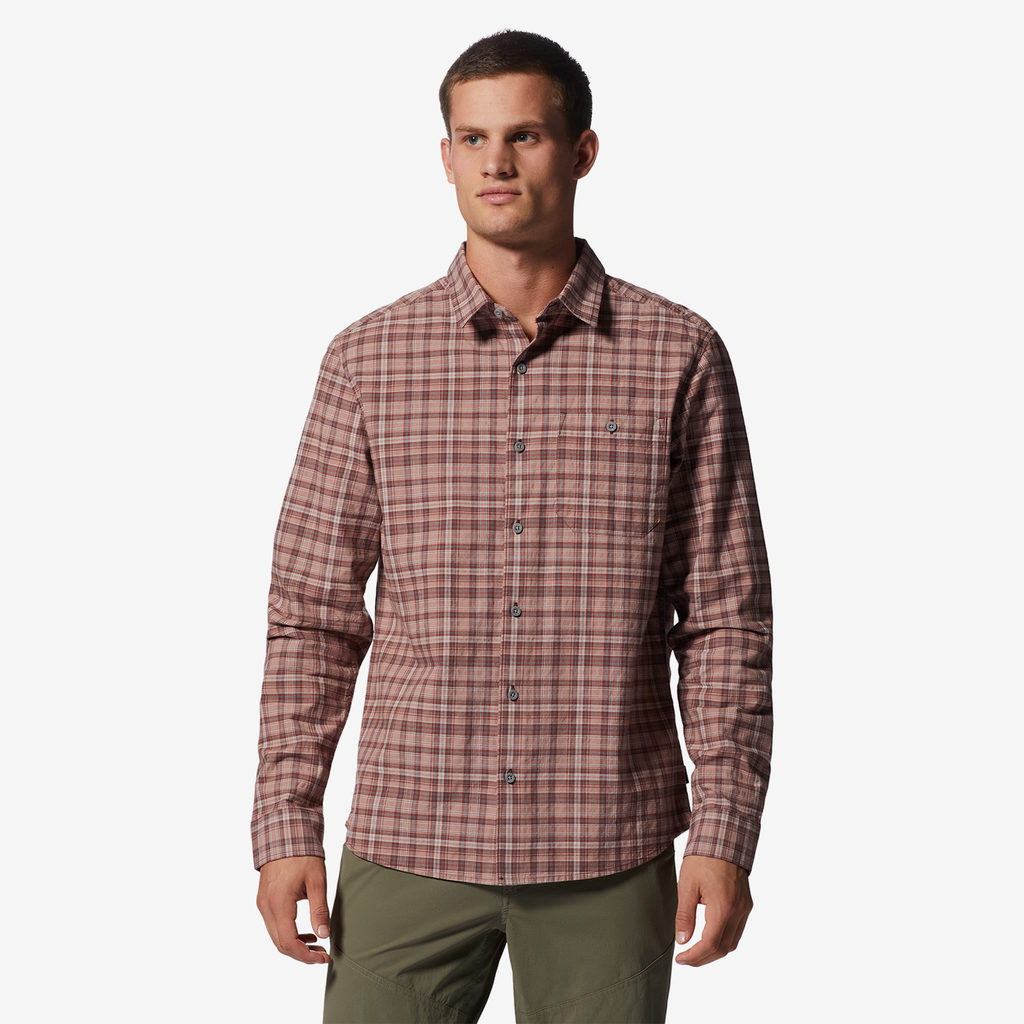 Mountain Hardwear M Big Cottonwood Langarm Shirt für Herren in ROT